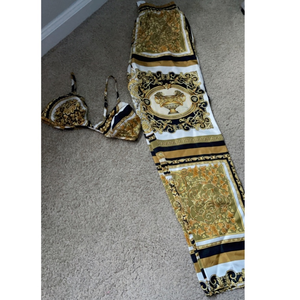 Versace 2 piece silk outfit
